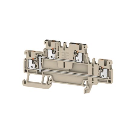 Weidmüller A2T Series Multi Level Terminal Block Dark Beige, 1.5mm², 2-Level, Push-in, IECEx/ATEX