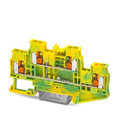 Phoenix Contact 1453897 Double Level Terminal Block Green, Yellow, 2.5mm², 2-Level, Push-in