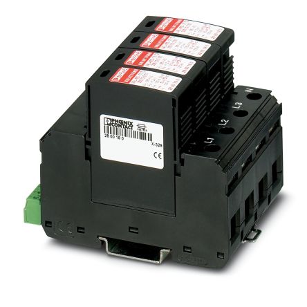 Phoenix Contact 3 Phase Surge Arrester, 80 A, 335 V ac, DIN Rail