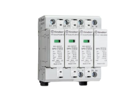 Finder 3 Phase Surge Protector, 60 kA, 1.5 kV, DIN Rail