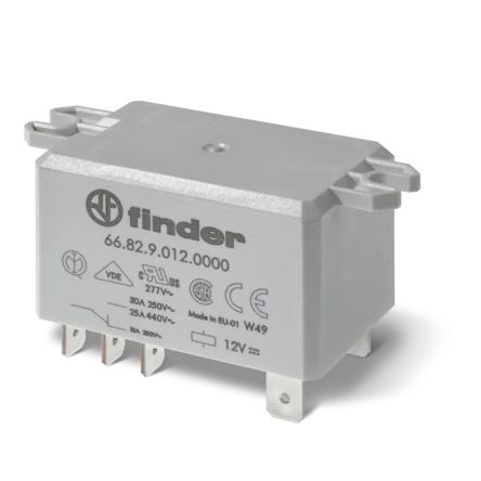 Finder Flange Power Relay, 24V Coil, 50A Switching Current, DPST