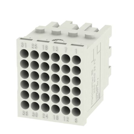 Weidmüller Heavy Duty Power Connector Insert, 10A, ModuPlug Series Female, 36 Contacts