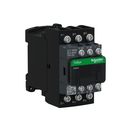Schneider Electric TeSyS D Contactor, 72V dc Coil, 3-Pole, 25 A, 11 kW 1.25V, 3 NO, 440V