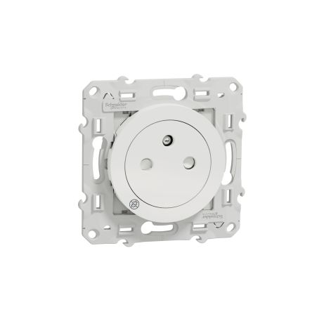 Schneider Electric, Odace 2011 IP20 White Light Switch, 2P+PE, Rated At 16A, 250V