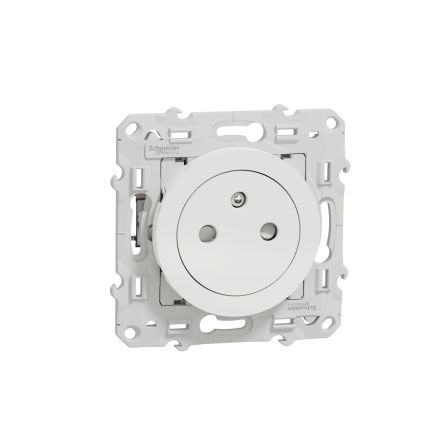 Schneider Electric, Odace 2011 IP21D White Light Switch, 2P+PE, Rated At 16A, 250V