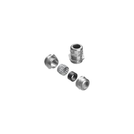 Weidmüller VG S Series Natural Stainless Steel Cable Gland, M12 Thread, 3 mm min., 6.5 mm max., IP68