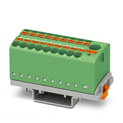 Phoenix Contact Distribution Block, 19 Way, 690V, 41A, Green