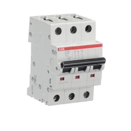 ABB M Compact S200 2CDS253001R Miniature Circuit Breaker, 3-Pole, 16A, Type B, 12V ac AC, 12 V dc DC, 10 kA Breaking