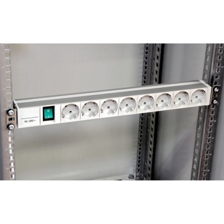 Schneider Electric 8 Gang Socket Bar, 3m Cable, 16A, 230V