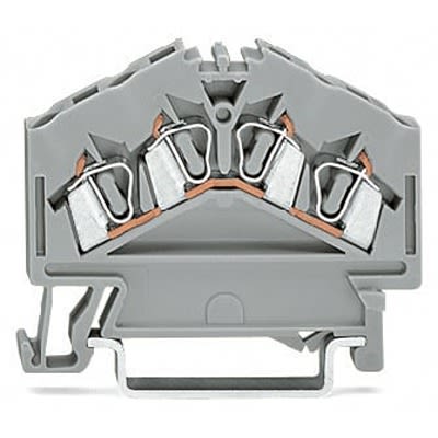 WAGO 280-646-1 280 Series Terminal Block Grey, 2.5mm², 4-Level, Cage Clamp