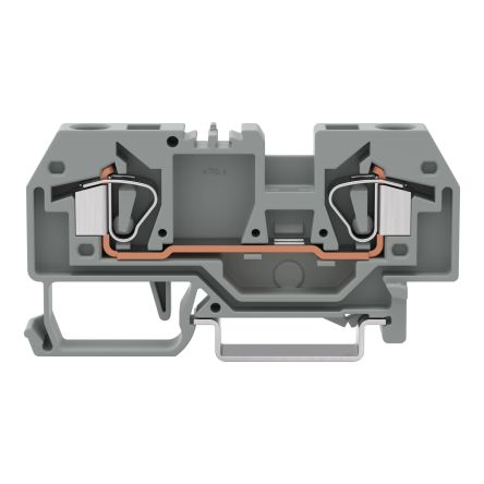 WAGO 282-901-1 282 Series Terminal Block Grey, 6mm², 1-Level, Cage Clamp