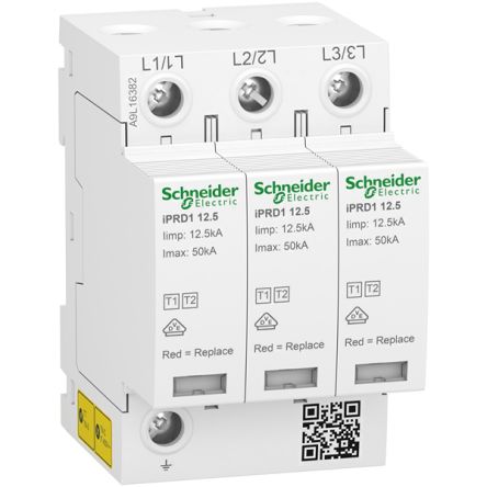 Schneider Electric 3 Phase Surge Arrester, 50 kA, 350 V ac