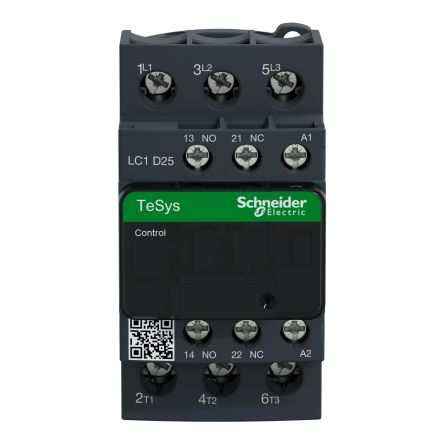 Schneider Electric TeSyS D Contactor, 24V ac Coil, 3-Pole, 25 A, 11 kW 24V ac, 3 NO, 690V ac