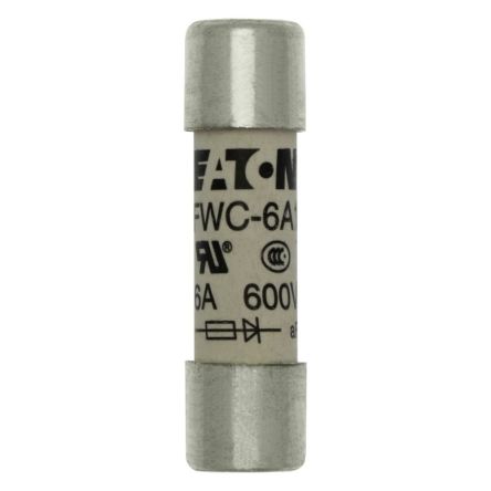 Eaton 6A F Ceramic Cartridge Fuse, 10 x 38 mm