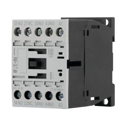 Eaton DILA Contactor Relay, 230V ac Coil, 4-Pole, 4 A 230V ac, 3 NO/1 NC, 415V ac