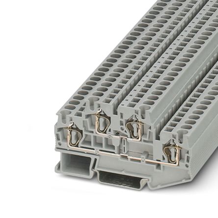 Phoenix Contact 3031429 STTB 4 Series Double Level Terminal Block Grey, 0.08mm², 6 mm², 2-Level, Spring Cage