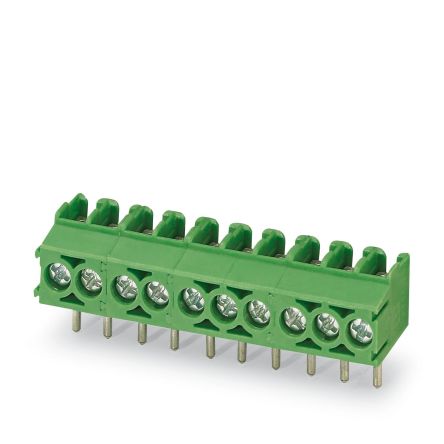 Phoenix Contact PT 1.5/3-3.5-V Series Right Angle PCB Terminal Block, 3 Contact(s), 3.5 mm Pitch, 1 Row