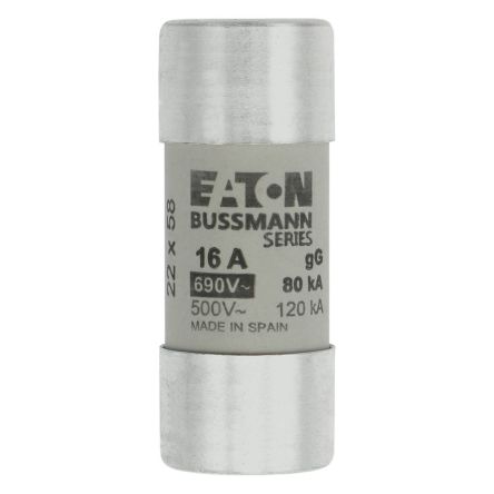 Eaton 16A Ceramic Cartridge Fuse, 22 x 58 mm