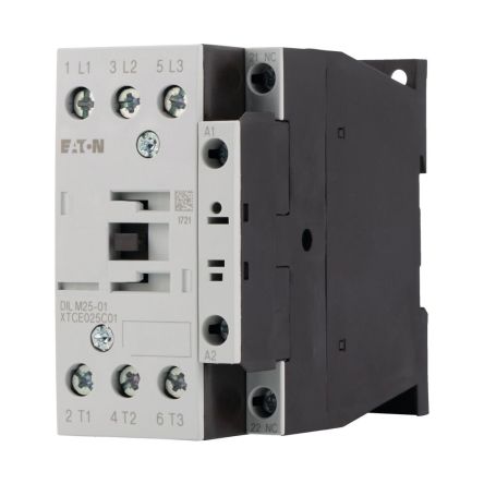 Eaton DILM Contactor, 110V ac Coil, 3-Pole, 25 A, 11 kW 110V ac, 3 NO, 400V ac