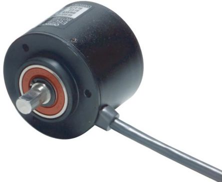 Omron E6C3-A Series Absolute Absolute Encoder 24V dc, 360 ppr ppr, PNP Open Collector Signal, Solid Type, 8 mm Shaft