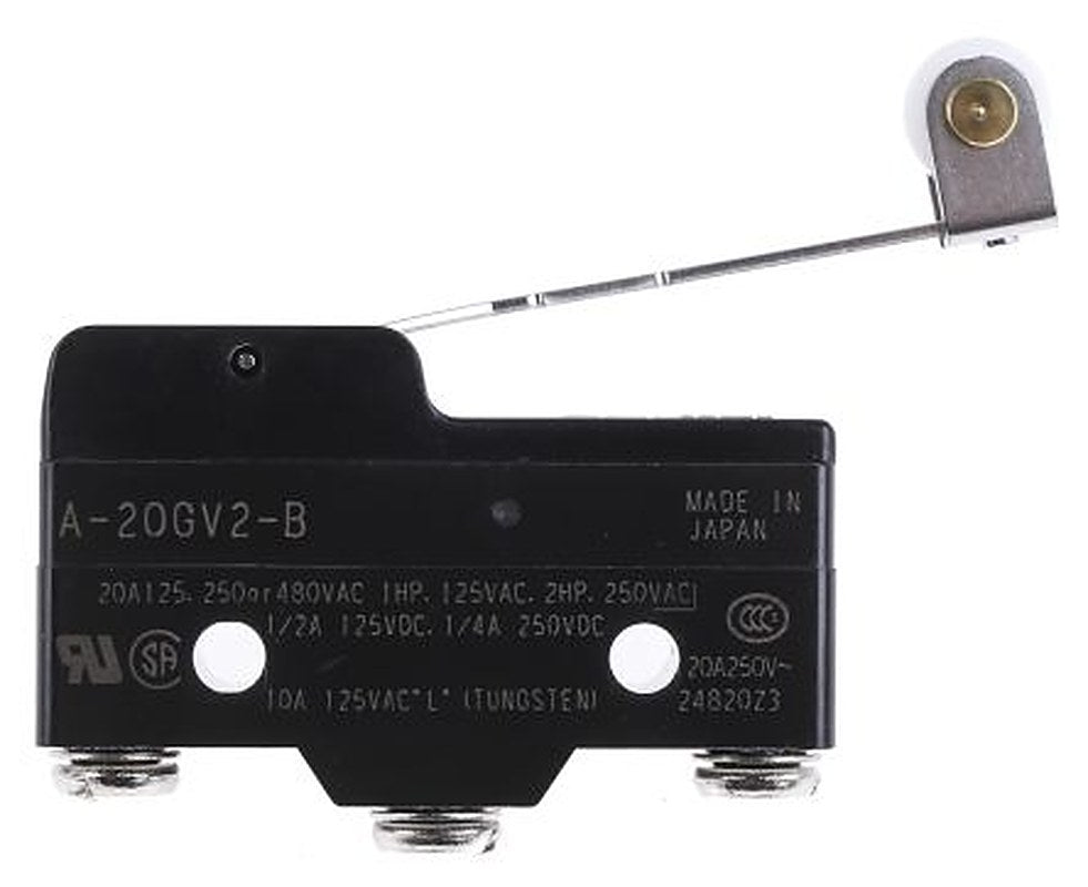 Omron A Series Hinge Roller Lever Limit Switch, SPDT, IP00, 500V ac, 20A
