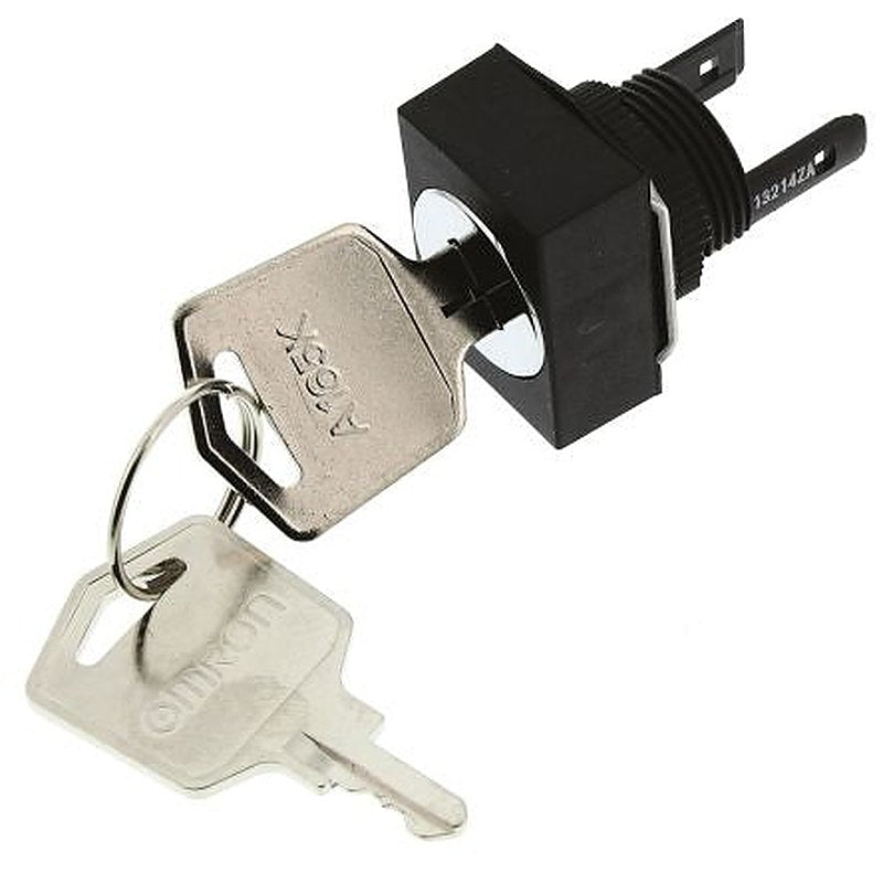 Omron IP65 Key Switch, DPDT, 5A 2-Way Flat-Key