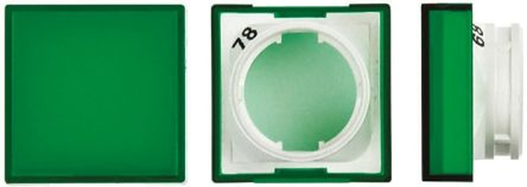 Omron Green Square Push Button Lens for Use with A16 Series LED/Incandescent Lamp Push Button Switch