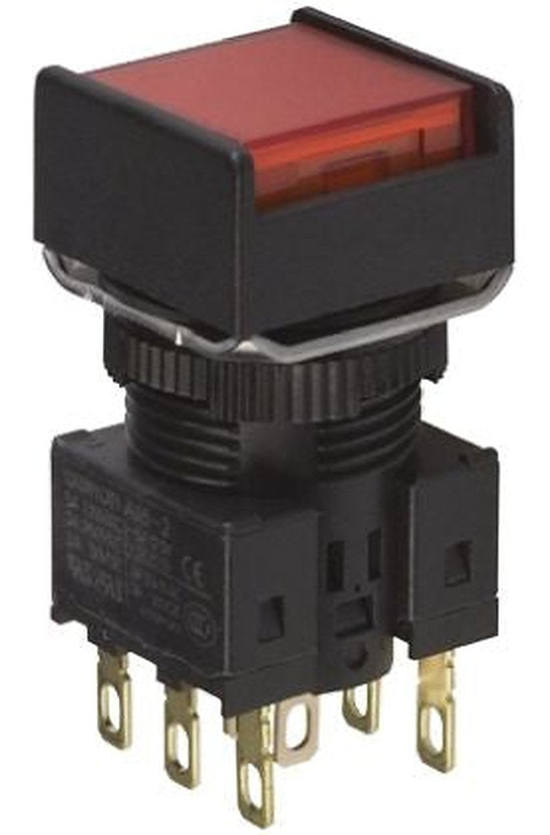 Omron A16 Series Illuminated Push Button Switch, Panel Mount, 16 mm Cutout, IP40