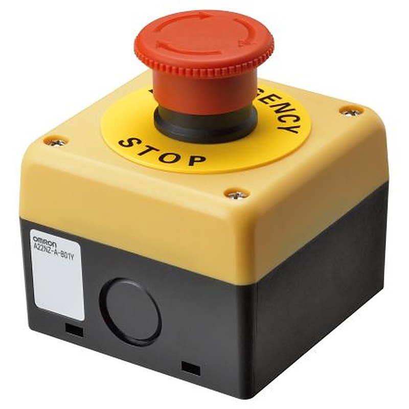 Omron A22NE Series Twist Release Emergency Stop Push Button, Surface Mount, 22 mm Cutout, 1 NO/1 NC, IP65