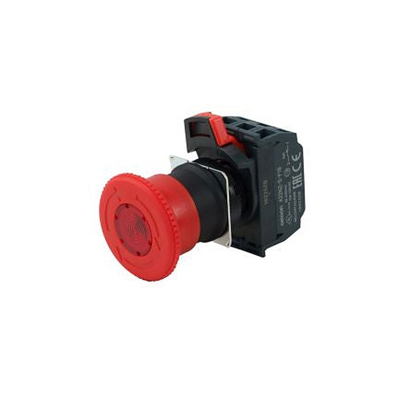 Omron A22NE-P Series Turn Reset Illuminated Emergency Stop Push Button, Panel Mount, 22 mm Cutout, 2 NC, IP65