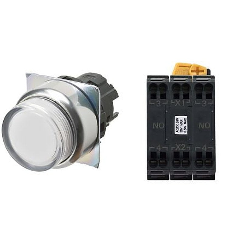 Omron A22N Series Push Button Switch, Momentary, Panel, 22 mm Cutout, DPDT, IP66