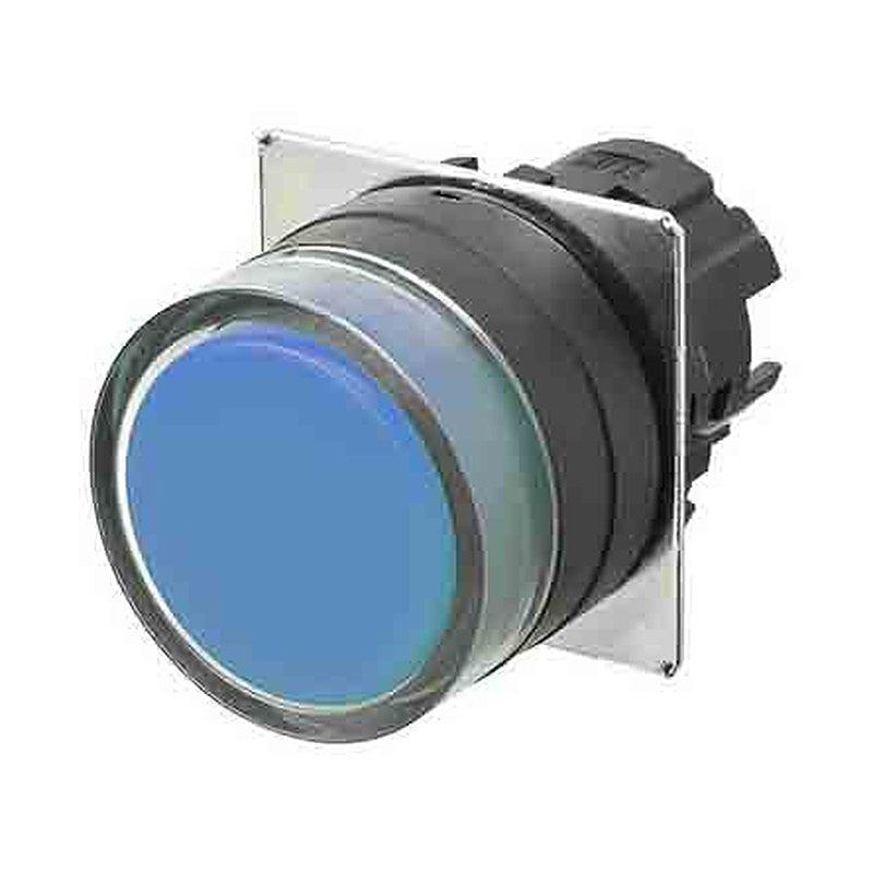 Omron A22NZ Series Blue Momentary Push Button Head, 22 mm Cutout, IP66, IP67, IP69K