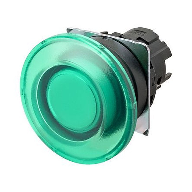 Omron A22N Series Green Momentary Push Button Head, 22 mm Cutout, IP69K, IP67, IP66