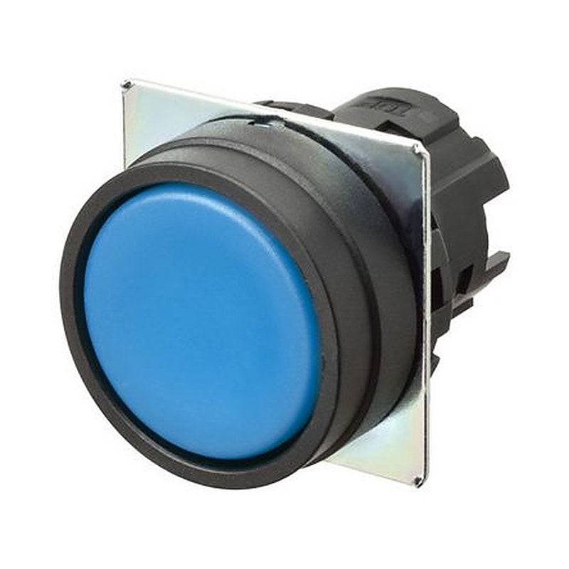 Omron A22N Series Blue Momentary Push Button Head, 22 mm Cutout, IP66, IP67, IP69K