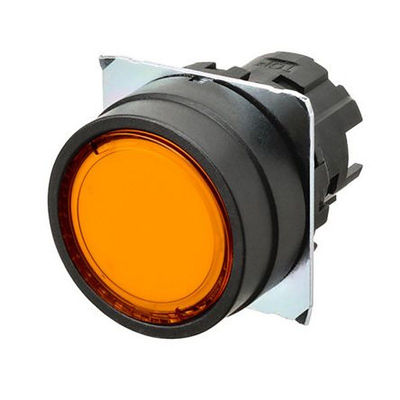 Omron A22NZ Series Illuminated Push Button Switch, Momentary, Panel, 22 mm Cutout, Orange LED, IP66