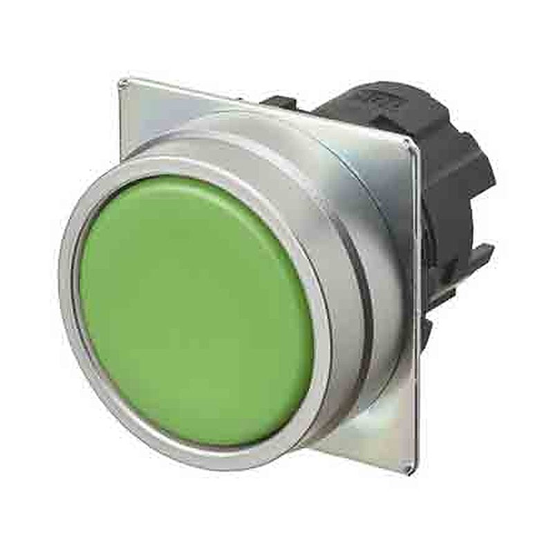 Omron A22NZ Series Green Momentary Push Button Head, 22 mm Cutout, IP66, IP67, IP69K