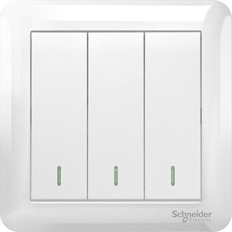 10AX 250V 3 Gang 1 Way Switch, White (10AX 250V 3 Gang 1 Way Switch White) is a Schneider Electric product. Designed for reliable performance and long service life. Available across Iraq — contact us for pricing and delivery options.