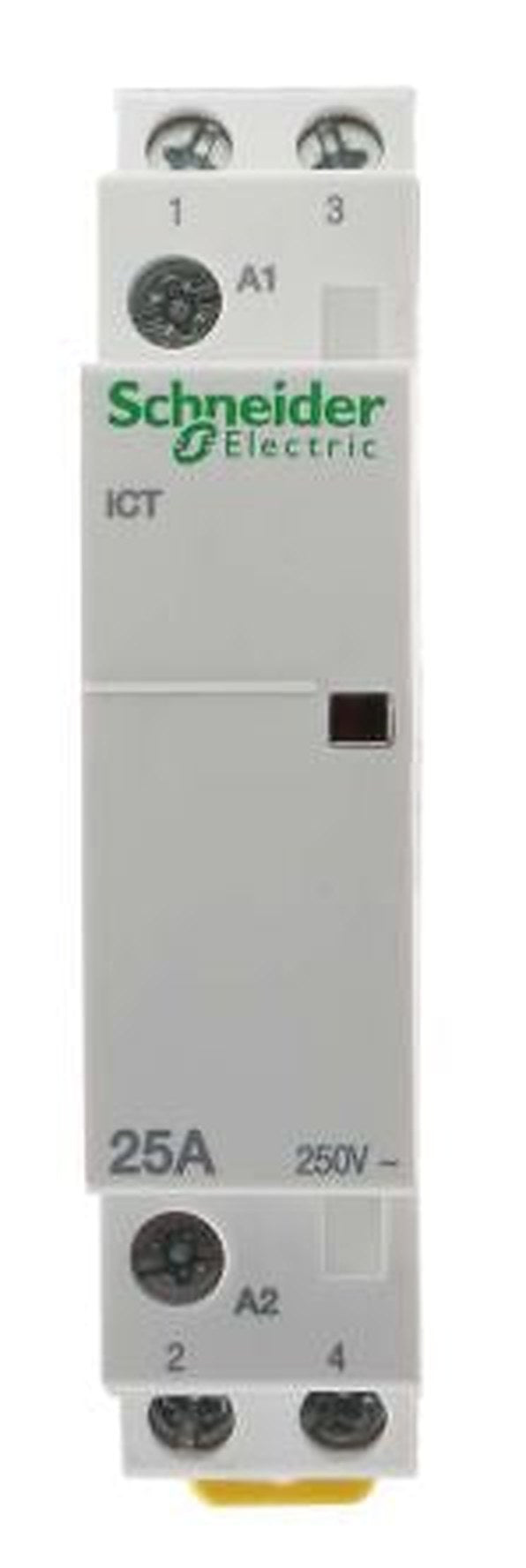 Schneider Electric ICT Contactor, 24V ac Coil, 2-Pole, 25 A, 1.3 W 24V ac, 2 NO, 250V ac