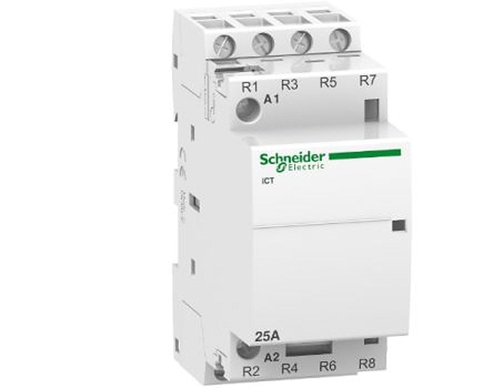 Schneider Electric Acti9 iCT Contactor, 24V Coil, 4-Pole, 1.6 W 24V, 4 NC