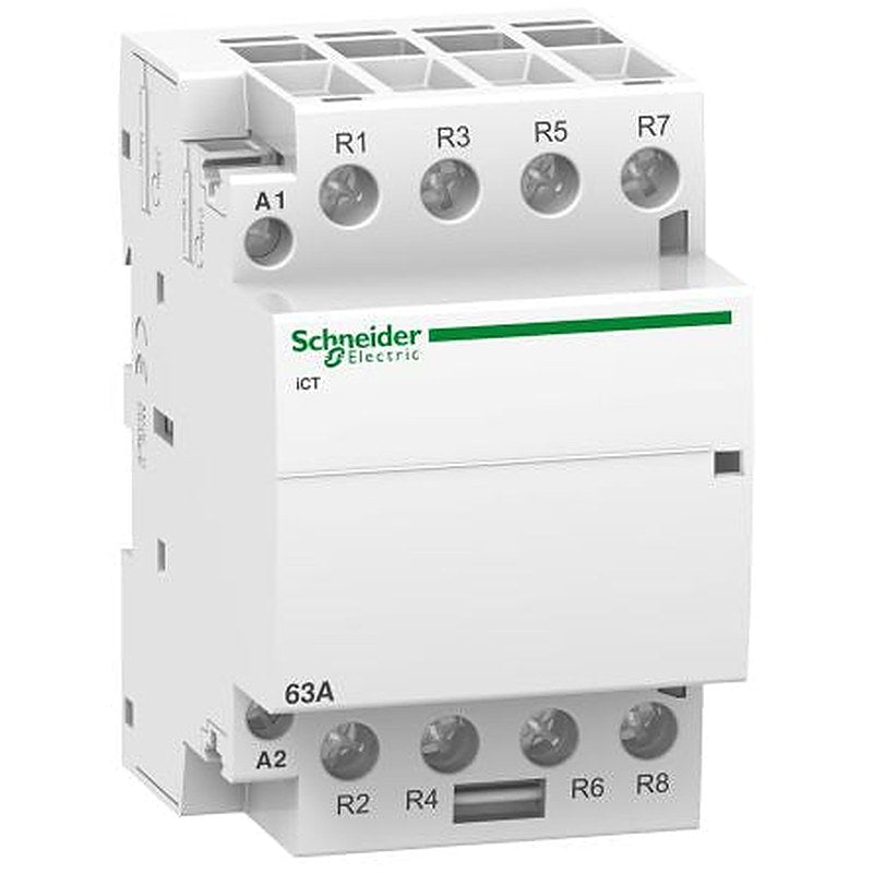 Schneider Electric Acti9 iCT Contactor, 230V ac Coil, 4-Pole, 63 A, 2.1 W 240V, 4 NC, 400V ac
