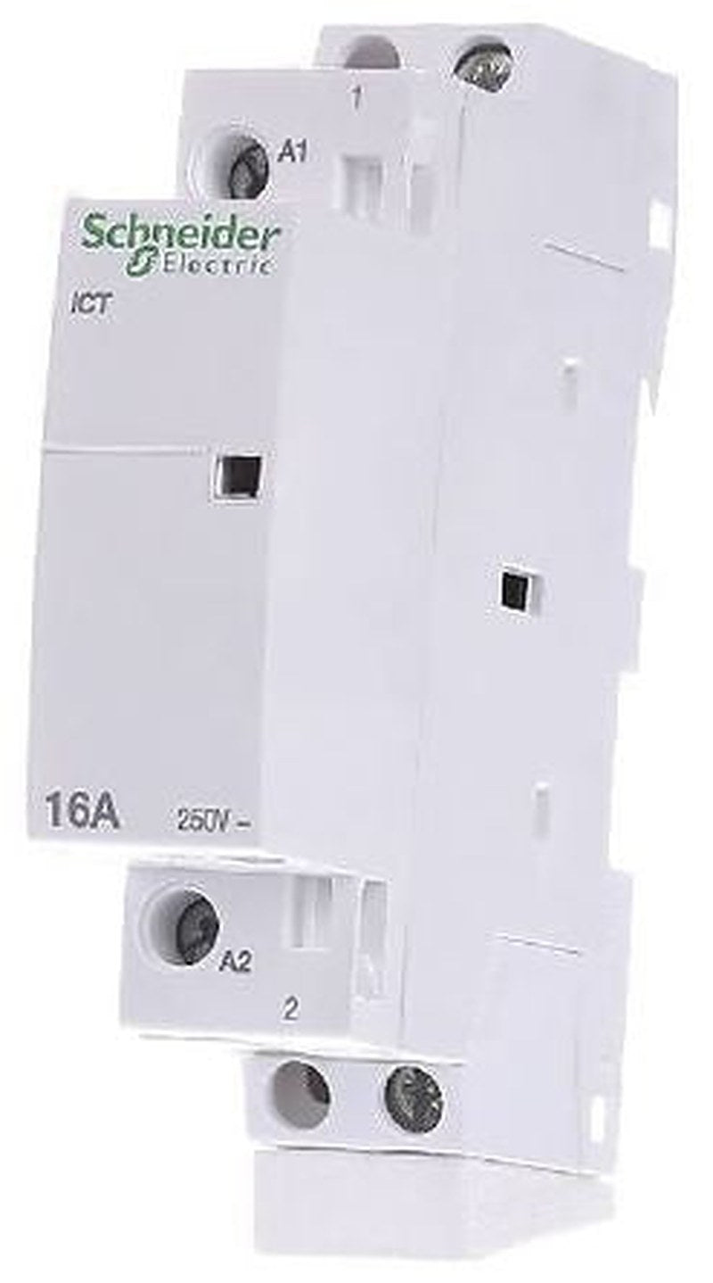 Schneider Electric Acti9 iCT Contactor, 12V ac Coil, 1-Pole, 16 A, 1.3 W 12V ac, 1 NO, 250V ac