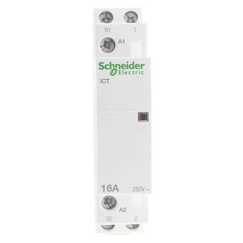 Schneider Electric Acti9 iCT Contactor, 12V ac Coil, 2-Pole, 16 A, 1.3 W 12V ac, 1 NO/1 NC, 250V ac