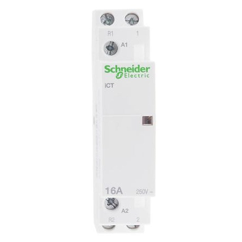 Schneider Electric Acti9 iCT Contactor, 230V ac Coil, 2-Pole, 16 A, 1.3 W 240V, 1 NO/1 NC, 250V ac