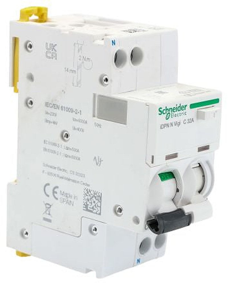 Schneider Electric Acti9 Series Residual Current Device, 32A, 1-Pole, 300 mA, Type C, 6000 A 230V ac