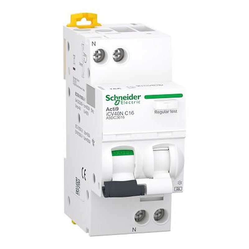 Schneider Electric Residual Current Circuit Breaker with Overload Protection, 16A Current Rating, 1P+N-Pole, 30 mA Trip