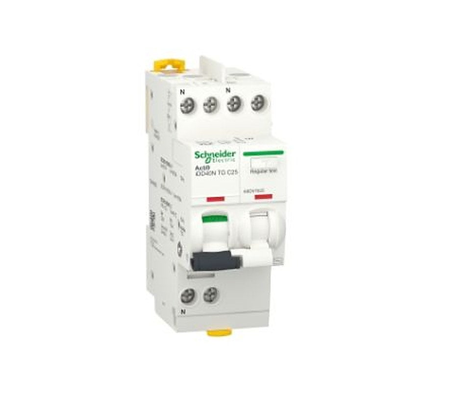 Schneider Electric Residual Current Circuit Breaker with Overload Protection, 25A Current Rating, 1-Pole, 300 mA Trip