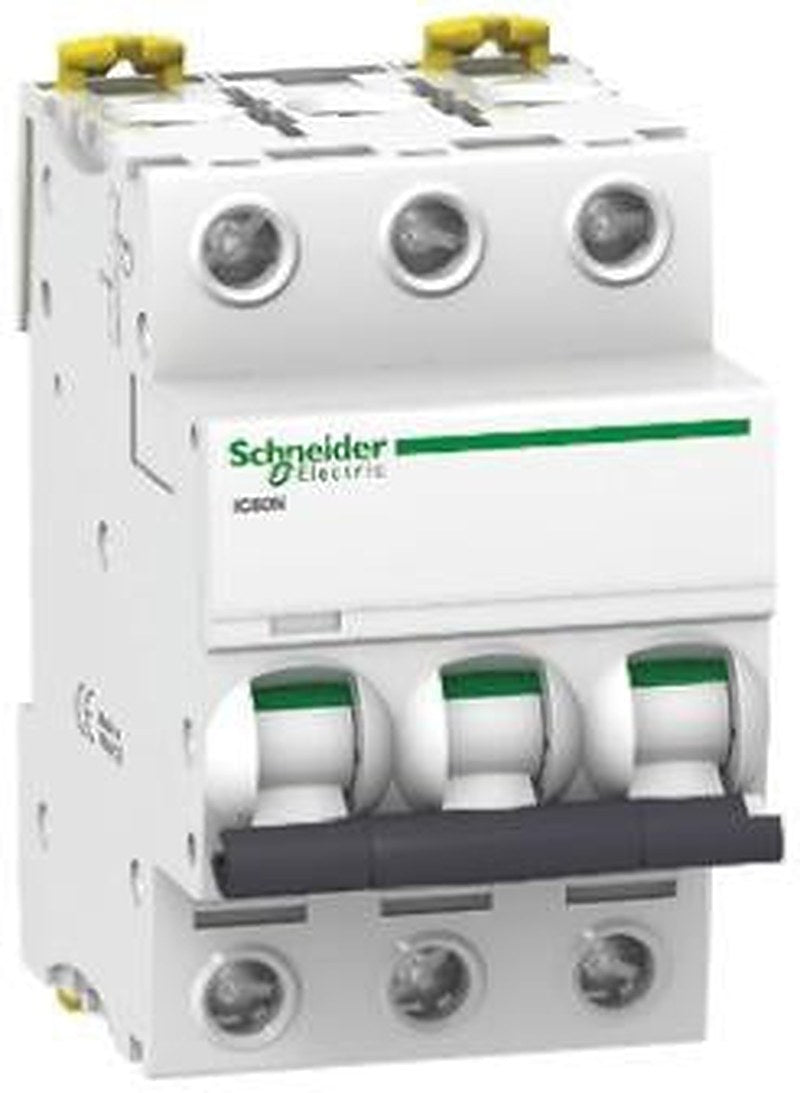 Schneider Electric Acti9 IC60N Miniature Circuit Breaker, 3-Pole, 20A, Type C, 100V, 12 V, 130 V, 220 V, 240 V, 380 V,