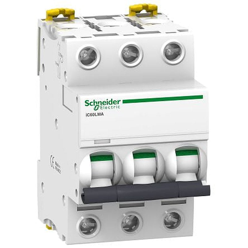 Schneider Electric Acti9 Acti9 Moteur Miniature Circuit Breaker, 3-Pole, 4A, Magnetic, 14 kA Breaking Capacity