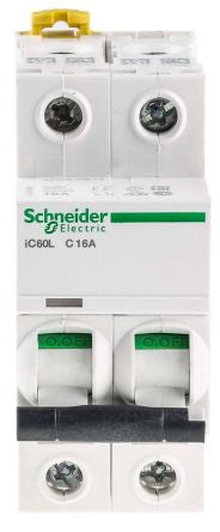 Schneider Electric Acti9 iC60L Miniature Circuit Breaker, 2-Pole, 16A, Type C, 100V, 12 V, 130 V, 220 V, 240 V, 380 V,
