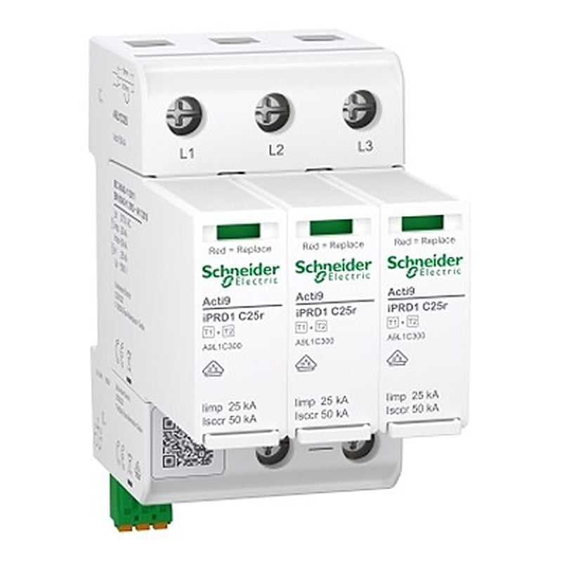 Schneider Electric 3 Phase Surge Arrester, 65 kA, 1.5 kV, DIN Rail